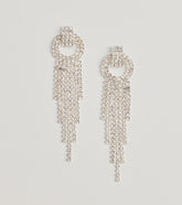 Bold Glam Rhinestone Fringe Statement Earrings