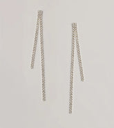Classic Glam Rhinestone Fringe Duster Earrings