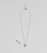 Simple Luxe Vibes Cubic Zirconia Necklace And Earrings Set