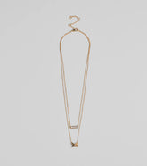 Dainty Sparkle Cubic Zirconia Layered Charm Necklace