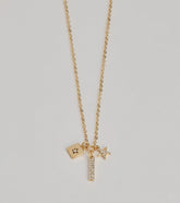 Glam Wish Rhinestone Celestial Charm Necklace