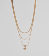 J Initial Layered Bubble Necklace
