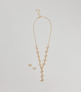 Glitzy Rhinestone Butterfly Necklace And Earrings Set