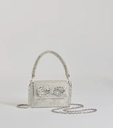 Glittering Aesthetic Rhinestone Bow Mini Purse