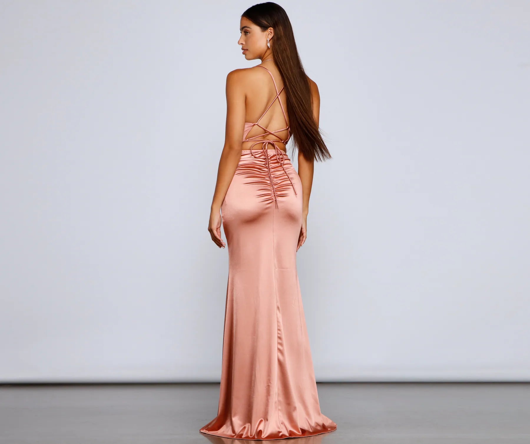 Bristol Formal Satin Lace-Up Dress