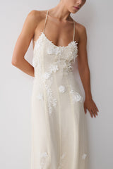 Odette Floral Lace Midi Dress - Buttermilk